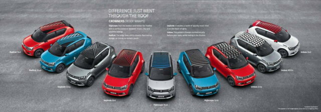 Maruti-Ignis-accessories-roof-wraps-patterns-and-colours