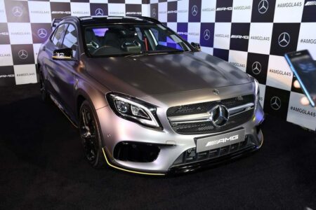 The newly launched Mercedes-AMG GLA 45 4MATIC Aero Edition in 'designo MAGNO' paint finish