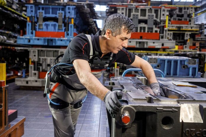 Audi Employees Testing Exoskeleton