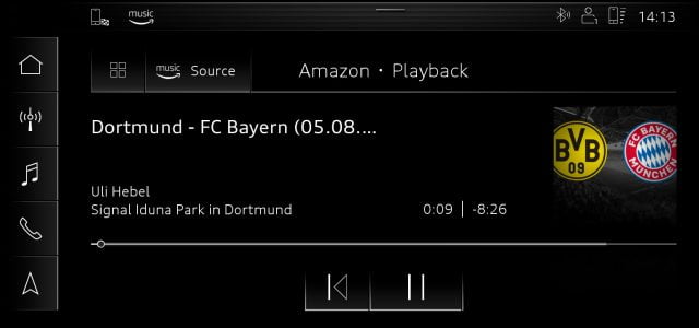 Audi connect now with Amazon Music and soccer World Cup ticker