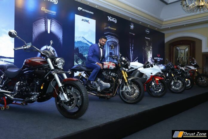 Ajinya Firodia Managing Director, Motoroyale unveils the seven new superbikes at the national press conference (2)