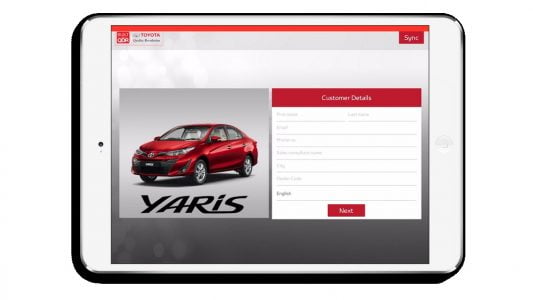 Toyota Test Drive App Engine Power iPad