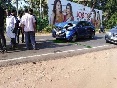 Maruti Baleno Crashes Into Volvo SUV - (2)