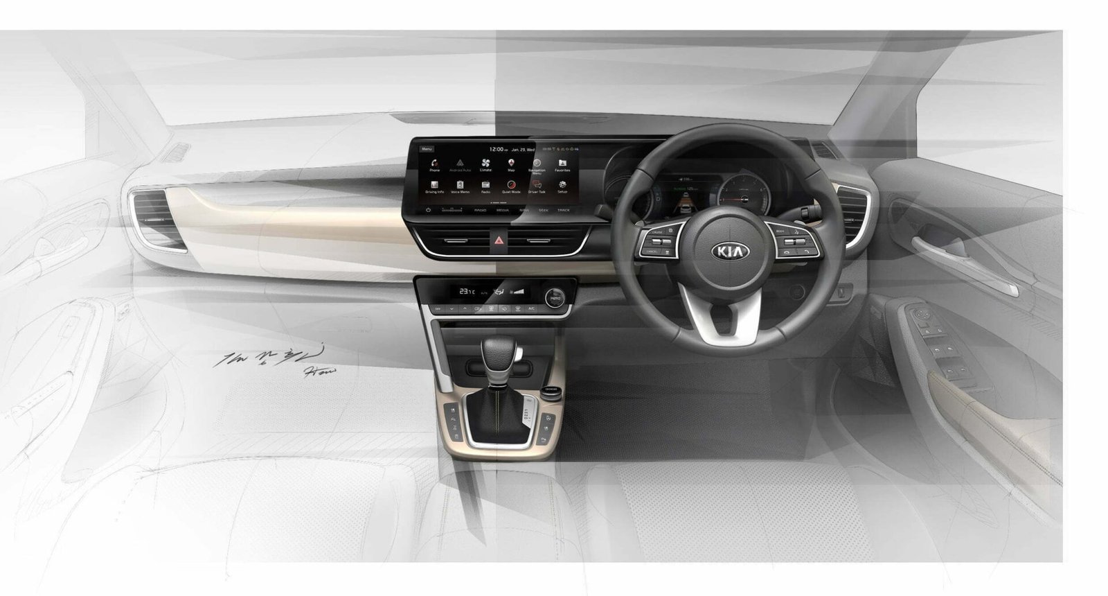 Kia SUV Interior Sketches Revealed - Unveil On June 20