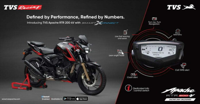 TVS SmartXonnect technology in the TVS TVS Apache RTR 200 4V