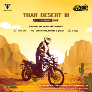 Triumph Motorcycles announces Adventure Trails – Thar Desert III