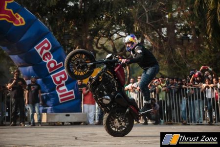 Stunt Rider Aras Freestyle performs at 8th India H.O.G. Rally held in Goa on February 14-15 2020