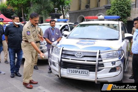 Hyderabad Police Vehicles To Be Sanitised By Mahavir Group (4)