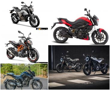 Bajaj Dominar 250 Vs KTM Duke 250 Vs Husqvarna Vitpilen 250 Vs Suzuki Gixxer 250 Vs Yamaha FZ25-spec-comparison