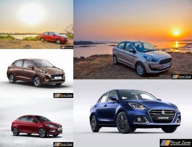 BS6 Compact Sedan - Hyundai Aura vs Maruti Dzire vs Ford Aspire Vs Tata Tigor Vs Honda Amaze - Specification Comparison