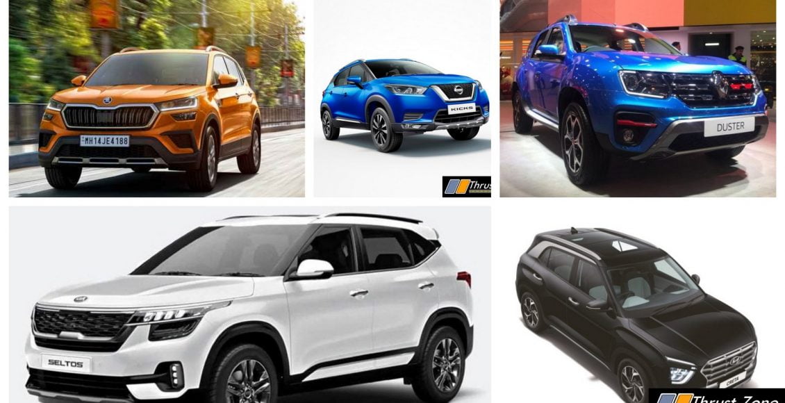 Skoda Kushaq vs Creta vs Seltos Vs Duster Vs Kicks - Specification Comparison