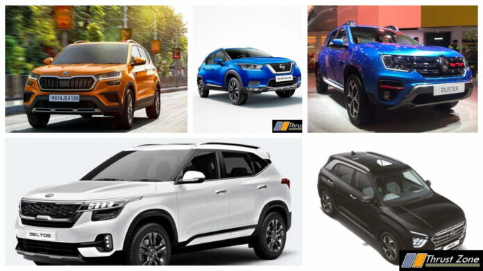 Skoda Kushaq vs Creta vs Seltos Vs Duster Vs Kicks - Specification Comparison