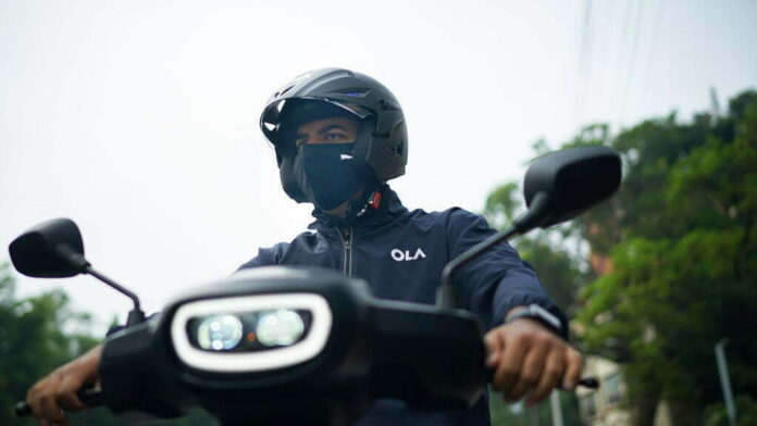 Bhavish Aggarwal takes Ola Scooter for a spin