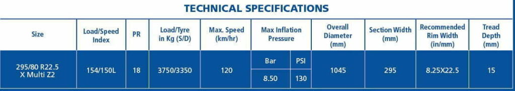 Michelin today announced the launch of MICHELIN 295/ 80R22.5 X® MULTI™ Z2