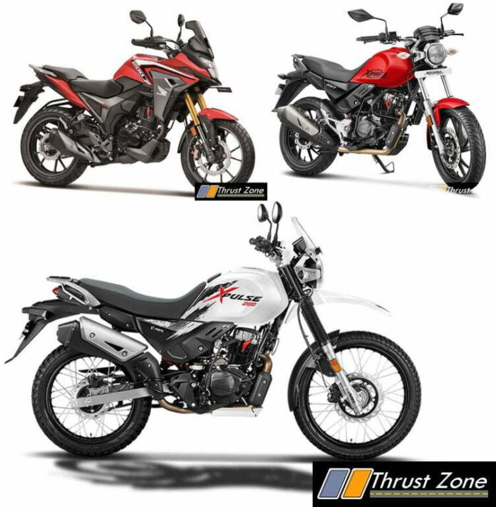 Honda CB200X vs Hero XPulse 200T vs Hero XPulse 200 - Spec Comparo