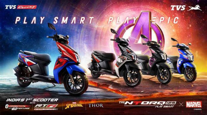 TVS Ntorq 125 SuperSquad Edition Includes Thor and Spiderman Livery (1)