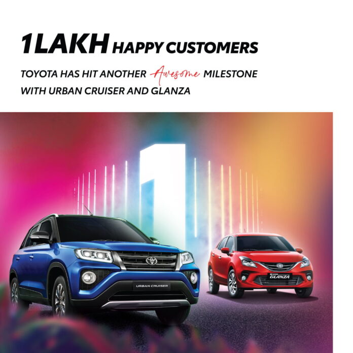 Toyota Urban Cruiser and Glanza Sales Reach 1 Lakh Units!