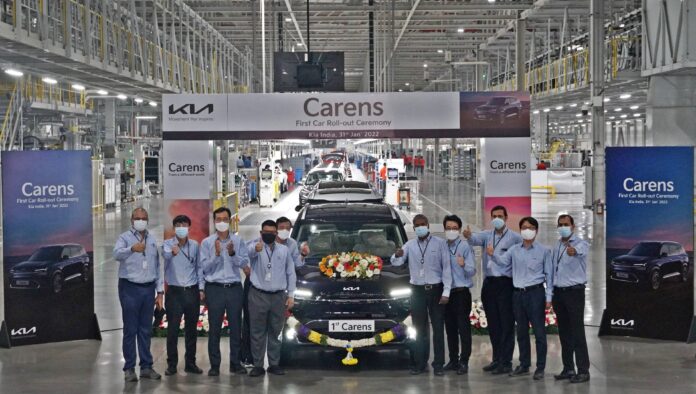 Kia Carens Rolled Out From Factory In Andhra Pradesh