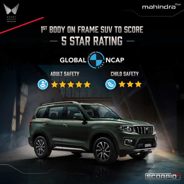 Mahindra All-New Scorpio-N becomes the first body-on-frame SUV to secure...