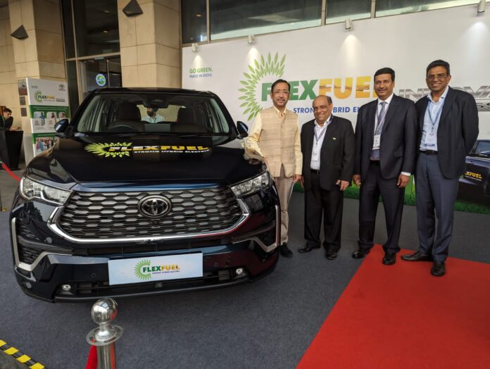 Toyota Showcases Flex Fuel Hycross At The India Sugar & Bio-Energy Conference