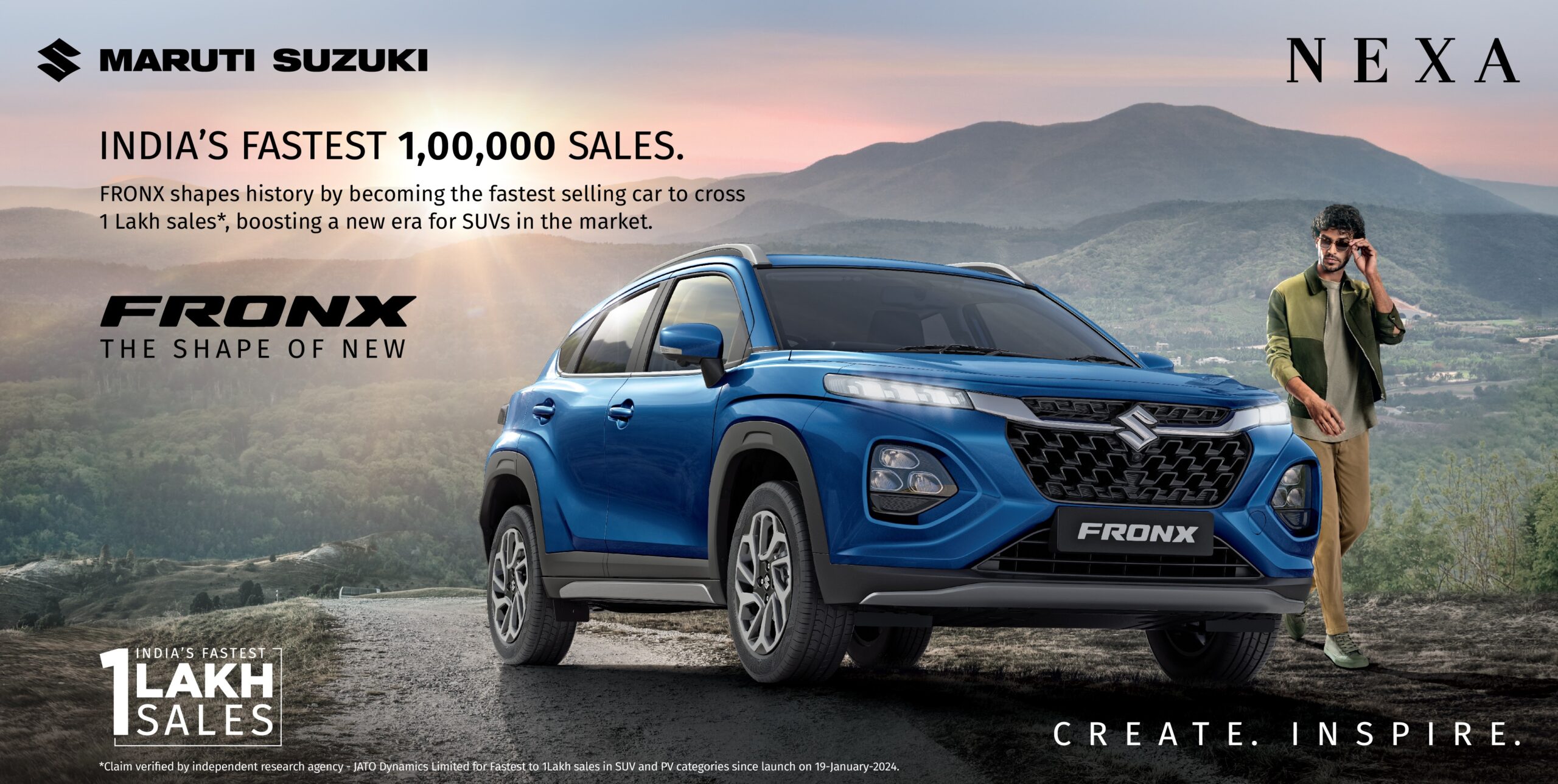 Media Release_Maruti Suzuki FRONX SUV clocks fastest 1 lakh sales in the passenger vehicle category