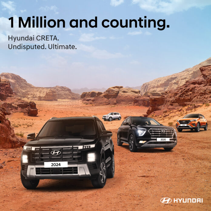 Hyundai CRETA achieves 1 Million Cumulative Sales Milestone in India