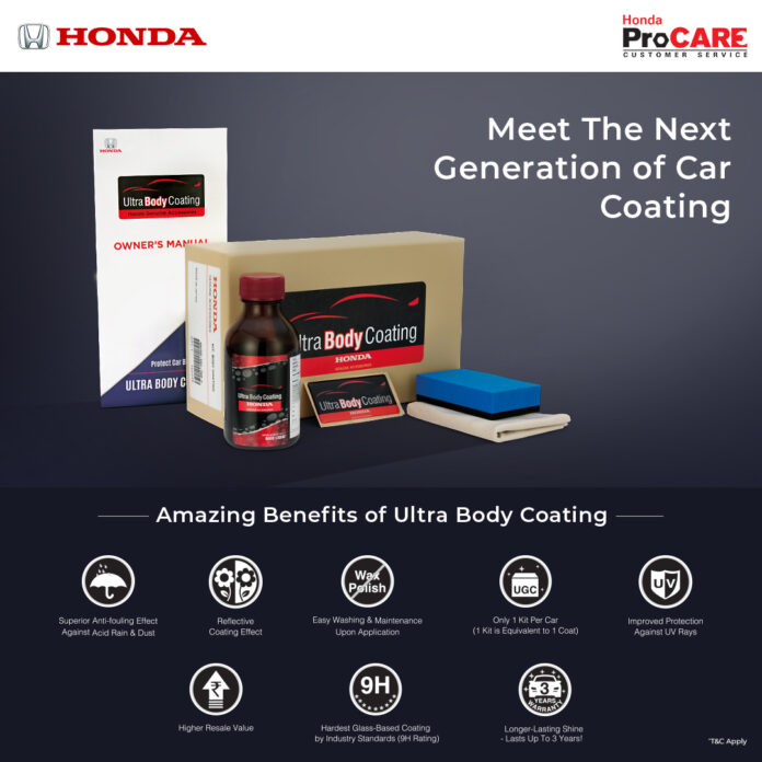 The Ultra Body Coating service will be available across all Honda dealerships