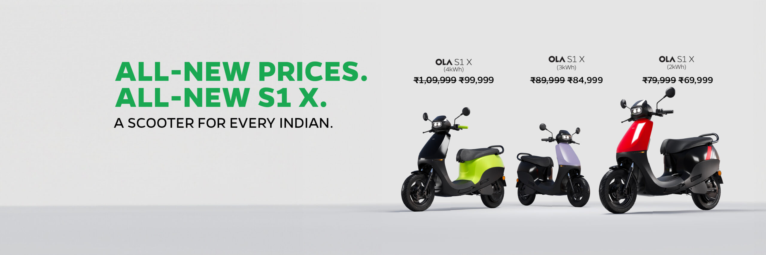 Ola S1 X Portfolio Starts From As Low As Rs. 69,999!