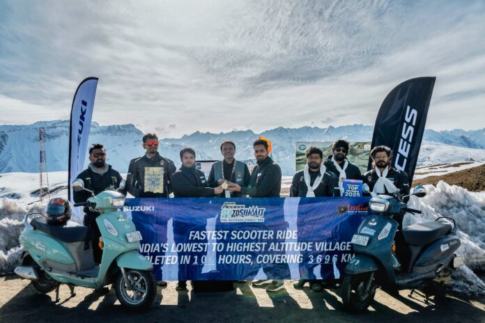 Suzuki Access Achieves Fastest Run From Lowest to Highest Altitude Village