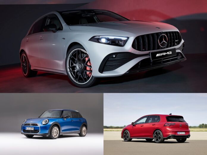 Mini Cooper S Vs Golf GTi Vs Mercedes AMG A 45 S - Specification Comparison