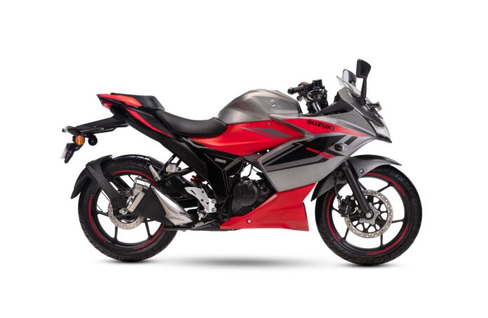 Suzuki GIXXER SF in Metallic Oort Gray + Pearl Mira Red
