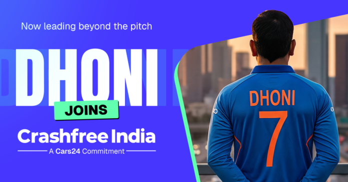 Image - MS Dhoni joins Cars24’s Crashfree India to drive a nationwide shift towards safer roads.