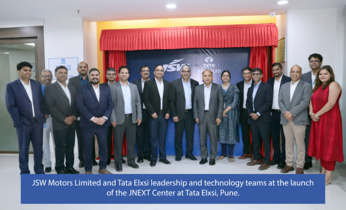 JSW Motors Limited and Tata Elxsi leadership and technology teams at the launch of the JNEXT Center at Tata Elxsi, Pune