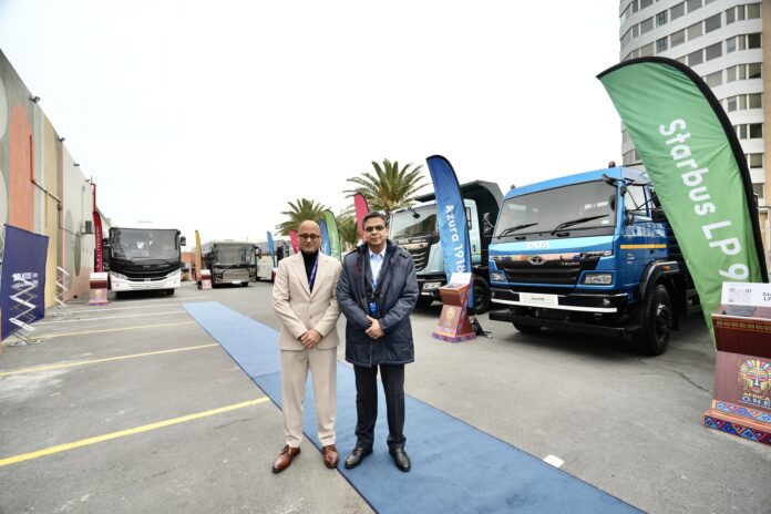 Mr. Girish Wagh, MD & CEO, Tata Motors and Mr. Asif Shamim, Head- International Business, Tata Motors showcased a portfolio of 11 vehicles in Cape Town, South Africa