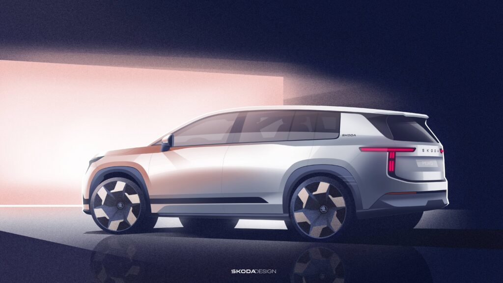 Skoda Peaq 7-Seater Electric SUV Sketches Revealed Before Launch (1)