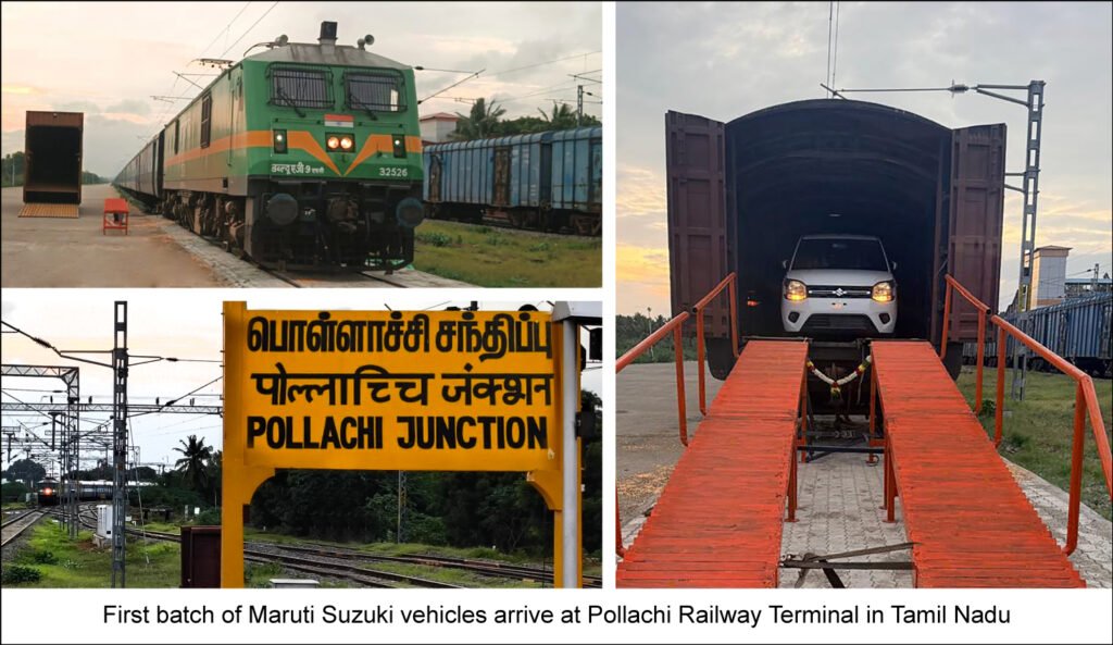 Maruti Suzuki First to dispatch From Pollachi Railway Terminal in Tamil Nadu