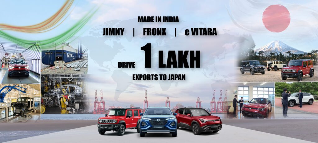 Maruti Made-in-India Jimny, FRONX and e VITARA Drive One lakh Exports to Japan!!